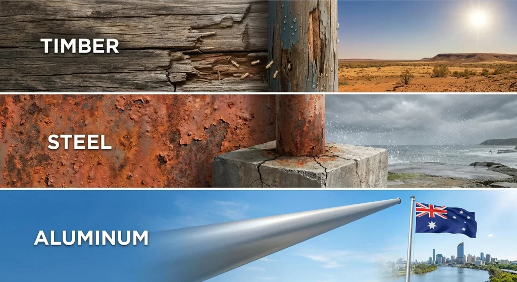 Why Aluminium Flagpoles Outlast Timber and Steel in Australia